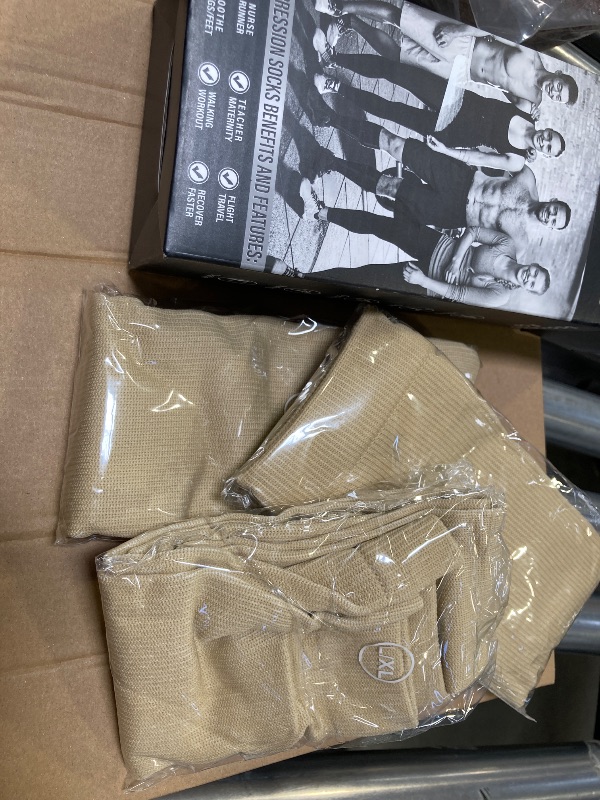 Photo 1 of CHARMKING Compression Socks for Women & Men Circulation (3 Pairs) 15-20 mmHg is Best Athletic for Running, Flight Travel, Support, Cycling, Pregnant - Boost Performance, Durability (L/XL,Nude)