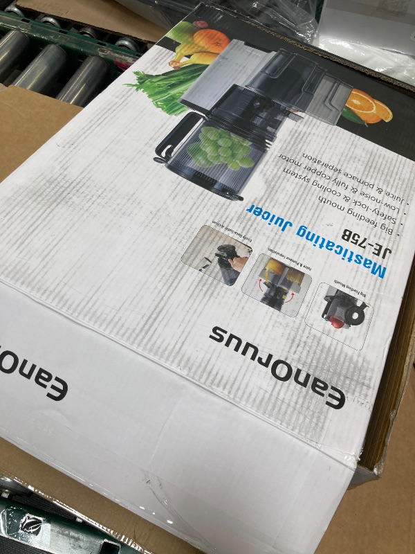 Photo 1 of Cold Press Juicer, 5.8" Wide Feed Chute Juice Extractor Machine with 400W, High Juice Yield, Slow Masticating Juicer for Whole Vegetables & Fruits, Metallic Silver