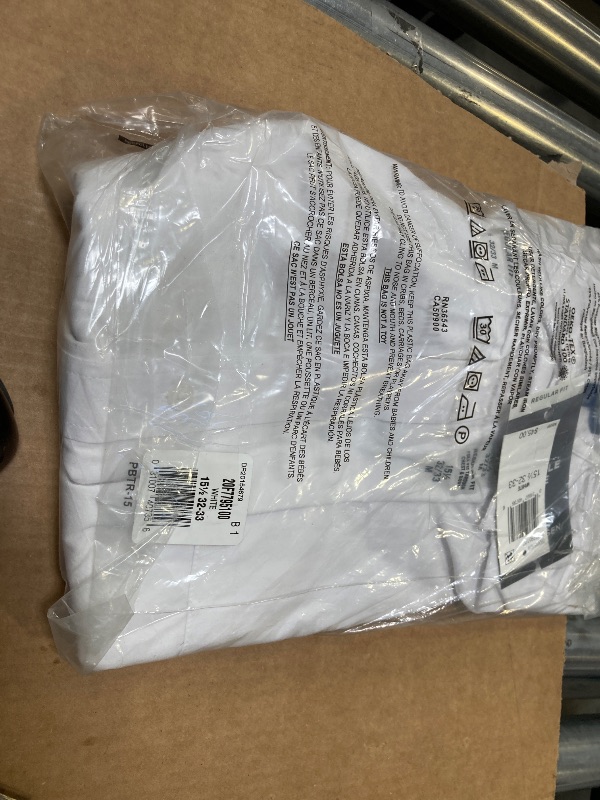 Photo 1 of Van Heusen Men's Dress Shirt Regular Fit Poplin Solid, White, 15.5" Neck 32"-33" Sleeve
