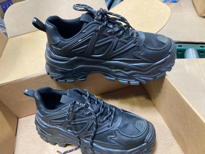 Photo 1 of Niluber Chunky Sneakers for Women White Black Red Purple Platform Sneakers Comfortable Casual Lace Up Fashion Tennis Shoes(Black,8)