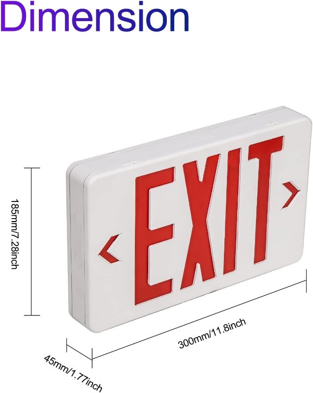 Photo 1 of CM MZY Red Double Face Emergency Sign with Battery Backup, UL Certified, US Standards, Emergency Light, AC 120/277V
