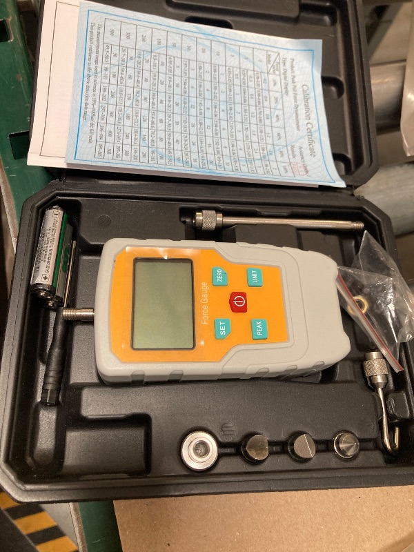 Photo 1 of Digital Force Gauge Push and Pull Meter Dynamometer Tension Pressure Tester Thrust Meter Compression Load Plug Force Destructive Tests 500N/50kg/110lbf/1800Oz