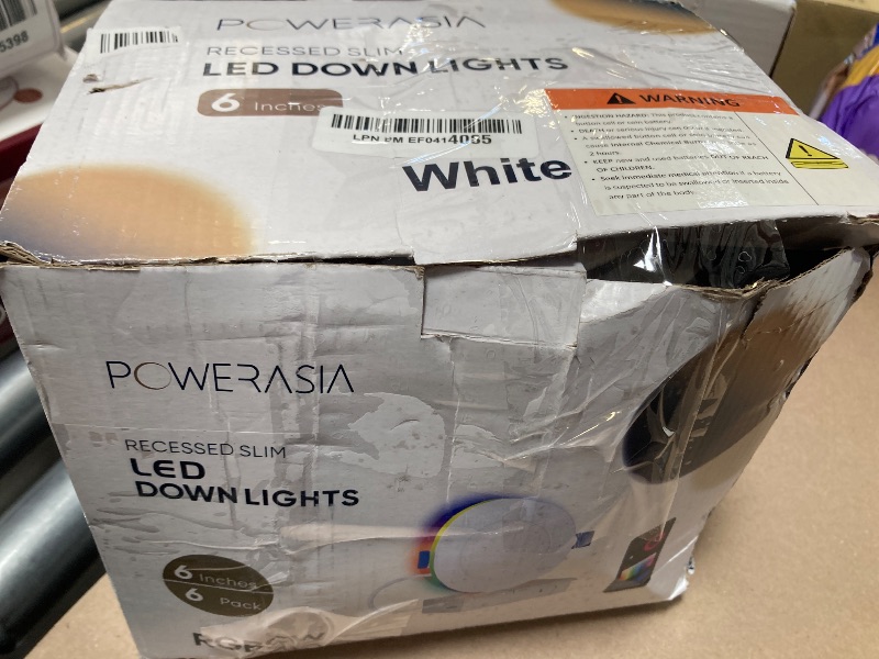 Photo 1 of POWERASIA 6 Pack 6 Inch Smart LED Recessed Lighting with RGB Back Light, 12W 1200LM Smart LED Recessed Lights with Junction Box, 2700K-6000K Color Changing Work with Google Assistant/Siri, Hub INCL
