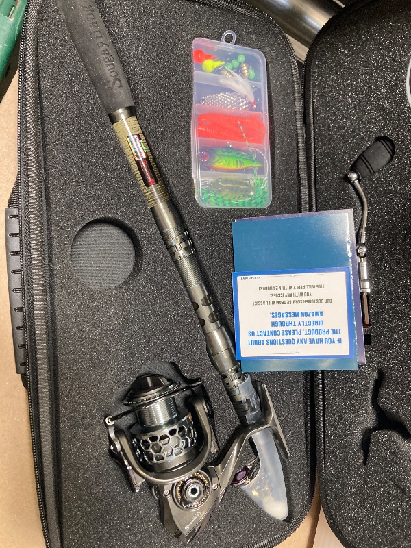 Photo 1 of Sougayilang Fishing Rod Combos with Telescopic Fishing Pole Spinning Reels Fishing Carrier Bag for Travel Saltwater Freshwater Fishing-2.4M/7.87FT