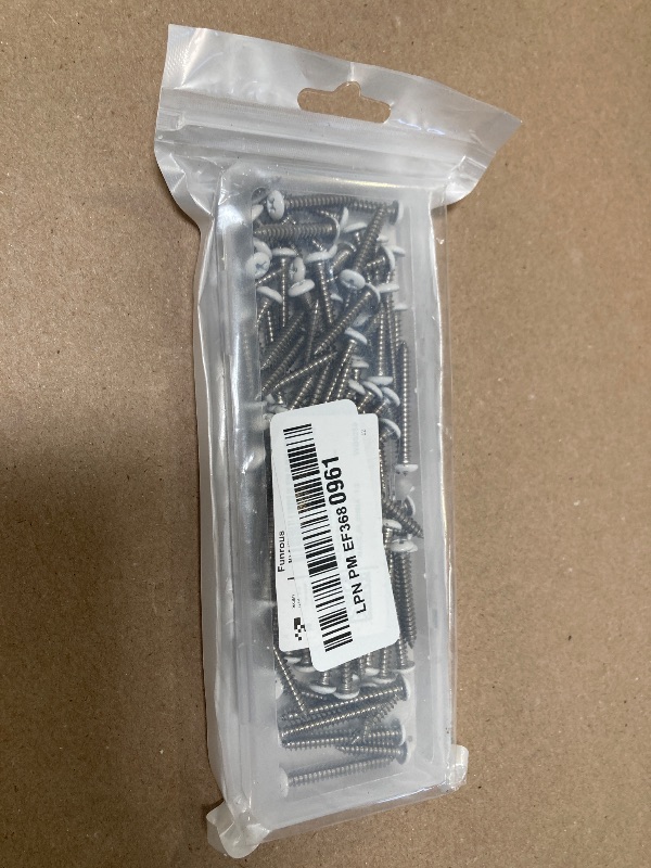 Photo 1 of Funrous 100 Pcs #8 White Pan Head Screw White Sheet Metal Self Tapping Stainless Steel Wood to Metal Screws for Wall Plates Switches Covers Replacement, 5 Sizes