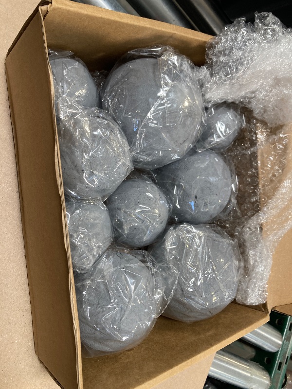 Photo 1 of Sasylvia10Pack Ceramic Fire Balls Fire Pit Balls, Mixed of 4 Size Ceramic Fiber Fireplace Modern Accessory for Indoor and Outdoor Gas Fireplace(Gray)