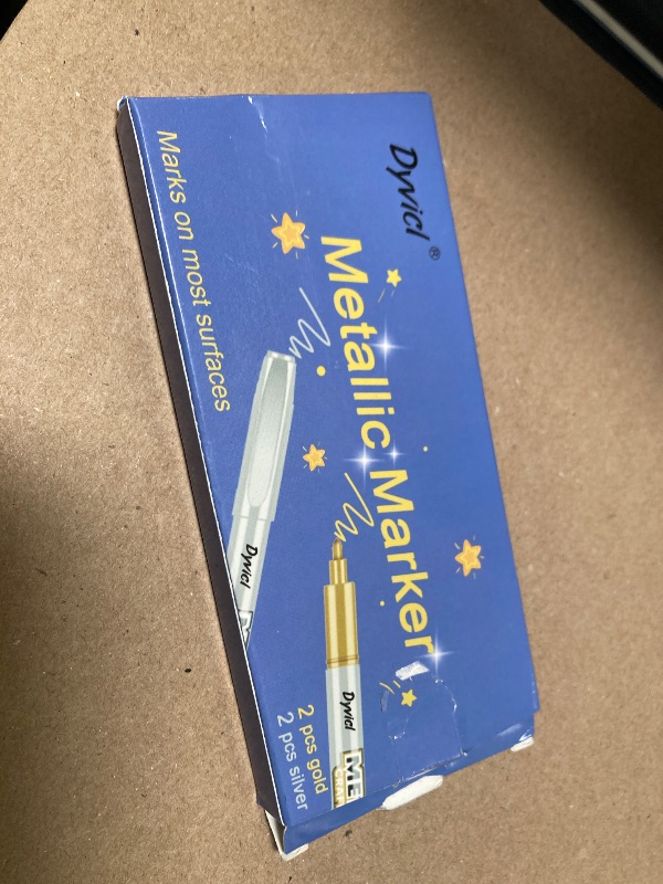 Photo 1 of Dyvicl Metallic Markers Pens - Silver and Gold Paint Pens for Black Paper, Glass, Rock Painting, Halloween Pumpkin, Card Making, Scrapbook Album, Christmas DIY Art Craft Kids, Set of 4