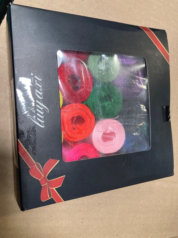 Photo 1 of LIUYAXI Rainbow Ribbon 1 1/2 Inch Double Faced Satin Ribbon Set for Gift Wrapping Crafts Hair Bows Wedding Party Decor Baby Shower Flower Bouquet, 20 Colors with 5 Yards Each, Total 100 Yards