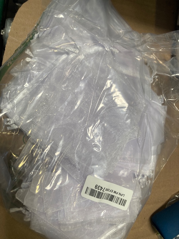 Photo 1 of HRX Packag 50pcs White Organza Bags, 4x6 inch Mesh Bags Drawstring Gift Bags Jewelry Pouches for Candy Wedding Favors Christmas