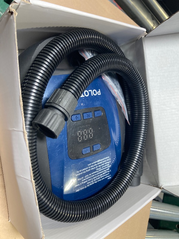 Photo 1 of Polotrag Paddle Board Pump, SUP Electric Pump, Professional 20 PSI Portable Air Compressor with Auto-Off, Deflation Function and 12V Car DC Air Pump for Inflatables, Kayaks and Boats