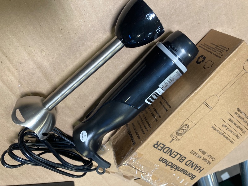 Photo 1 of Bonsenkitchen Hand Blender, Immersion Blender with 2 Mixing Speed, Electric Handheld Mixer Portable Stick Mixer with Stainless Steel Blades for Soup, Smoothie, Puree, Baby Food