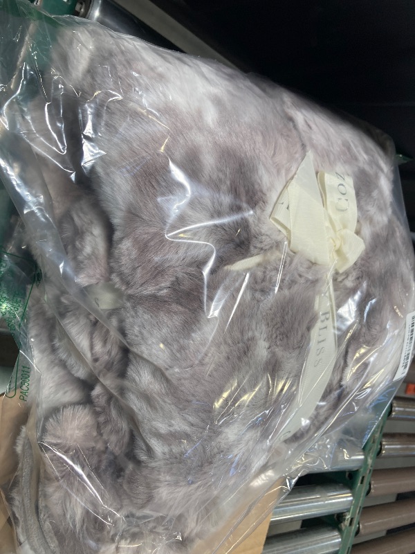 Photo 1 of Cozy Bliss Faux Fur Throw Blanket for Couch, Fuzzy Soft Plush Thick Bubble Blanket for Sofa Bedroom Living Room, 50 * 60 Inches Tie-dye Taupe