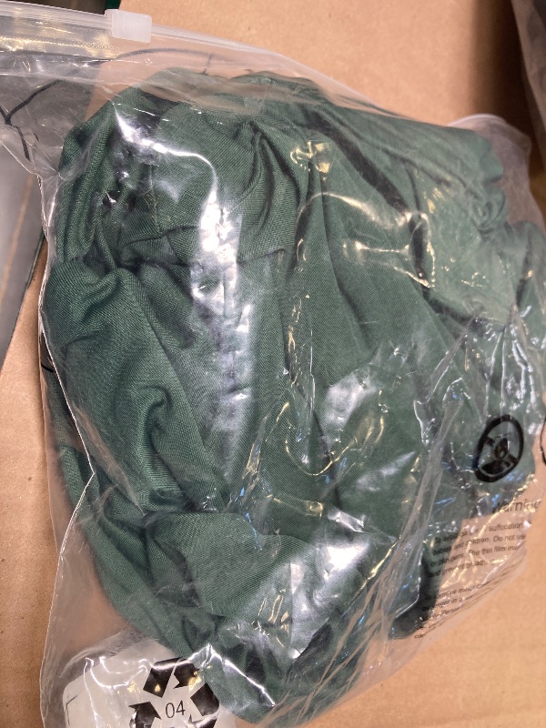 Photo 1 of LYANER Women's Wraped V Neck Ruched Sleeveless Tank Leotard Bodysuit Tops Dark Green Medium---top only 