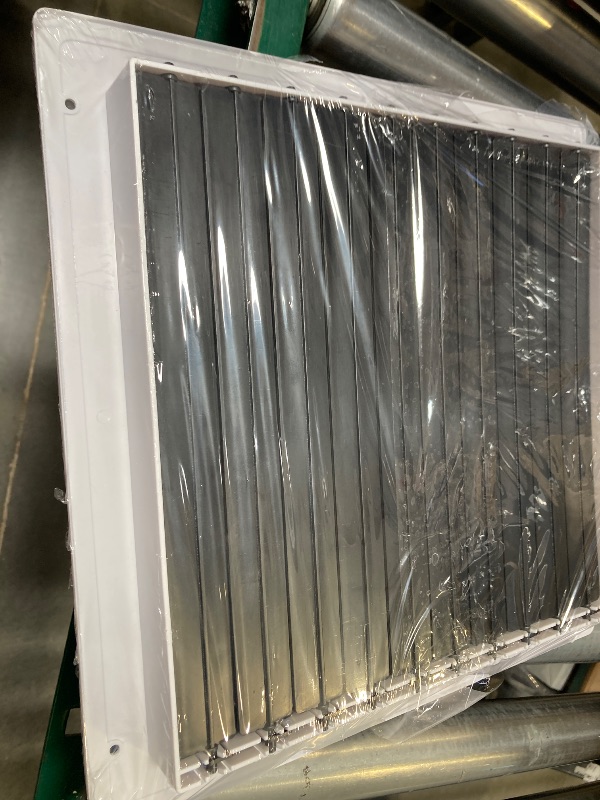 Photo 1 of HBW Four-Way Plastic Side Wall/Ceiling Register in White 12" w X 12" h for Duct Opening (Outside Dimension is 14" w X 14" h)