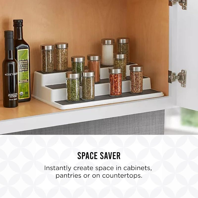 Photo 1 of 4pcs---Copco Grey 2 Non-Skid 3-Tier Spice Rack Organizer for Pantry,  10-Inch