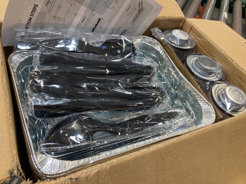 Photo 1 of Disposable Chafing Dish Buffet Set (29 PCS) – Catering Food Warmers with 6X Half-Size Serving Pans, Covers, Foldable Racks, Utensils & Fuel Cans - Perfect for Buffets, Parties, Events & Food Serving