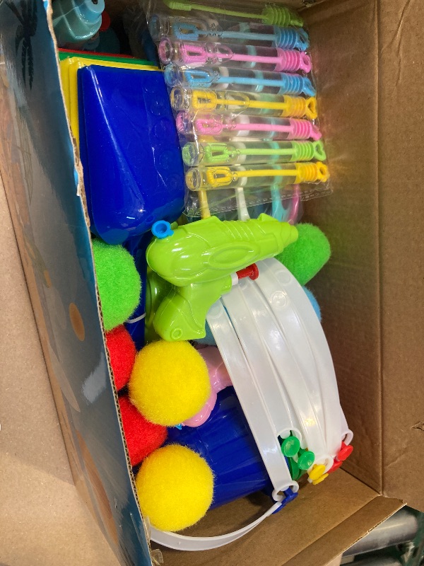 Photo 1 of LINAYE Beach & Pool Party Favors - Kids' Summer Toys Bulk Including Beach Balls, Sand Buckets, Sunglasses, Drinking Straws, Bubble Wands Beach & Pool Party Supplies