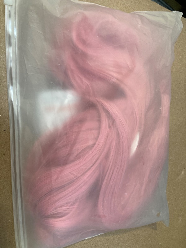 Photo 1 of SUKRI Pink Wigs with Bangs for Women Long Straight Pink Wig 22 Inch Colorful Synthetic Wig Natural Looking Hair Wigs for Daily Party Cosplay Use