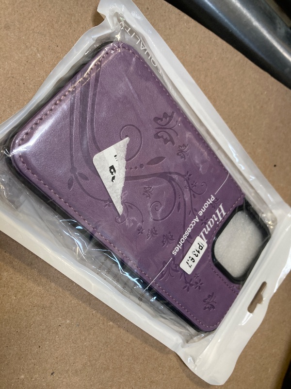 Photo 1 of HianDier Wallet Case Compatible with iPhone 13 Pro MAX Case 5G 6.7-inch Slim Protective with Credit Card Slot Holder Flip Folio Soft PU Leather Magnetic Closure Cover, Butterfly Purple