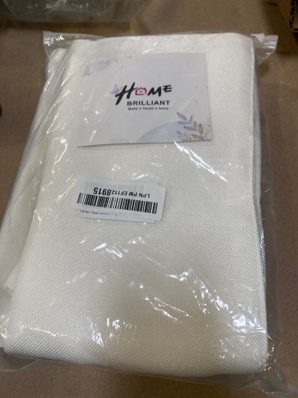 Photo 1 of Home Brilliant Outdoor Lumbar Pillow Covers Waterproof White Throw Pillow Covers for Couch Patio Bench Chair, 12 x 20 inch, Set of 4, White