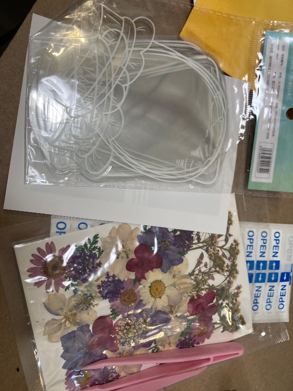 Photo 1 of 64 Pcs DIY Dried Flower Bookmark kit, transparent dried pressed flowers bookmarks making kit, clear sprout Page bookmarks set, Include Dried Flowers Handmade Bookmark for Students Teachers Reading