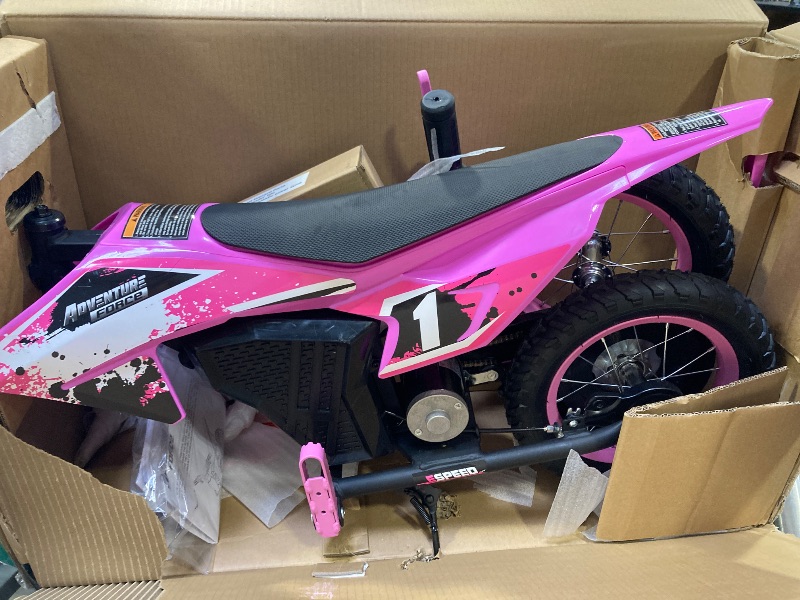 Photo 1 of Adventure Force 12V Electric Dirt Bike, Kids Battery Powered Ride on, Ages 5 Years and up, Pink
