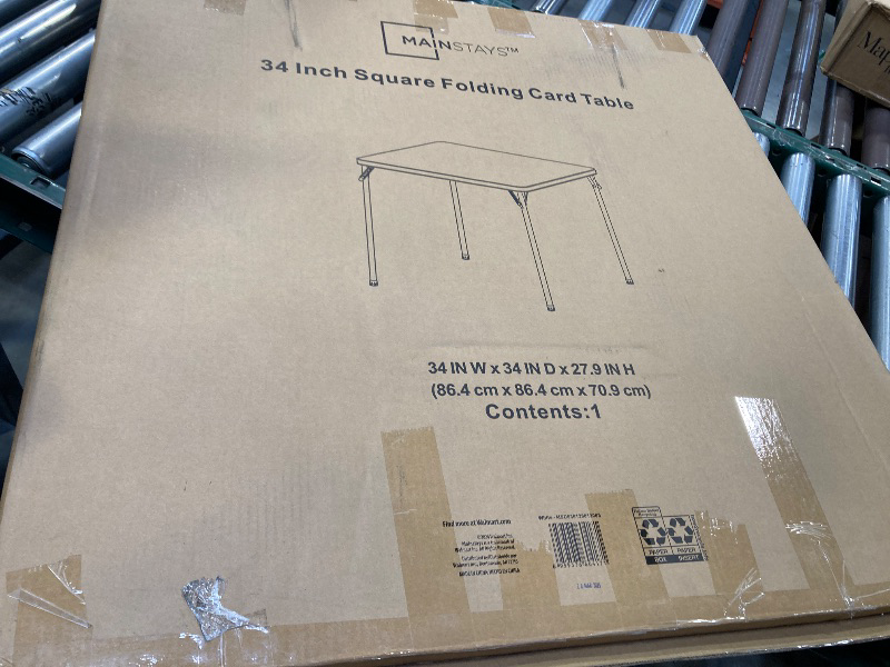 Photo 1 of Mainstays 34inch Straight Top Folding Table, Card Table, White

