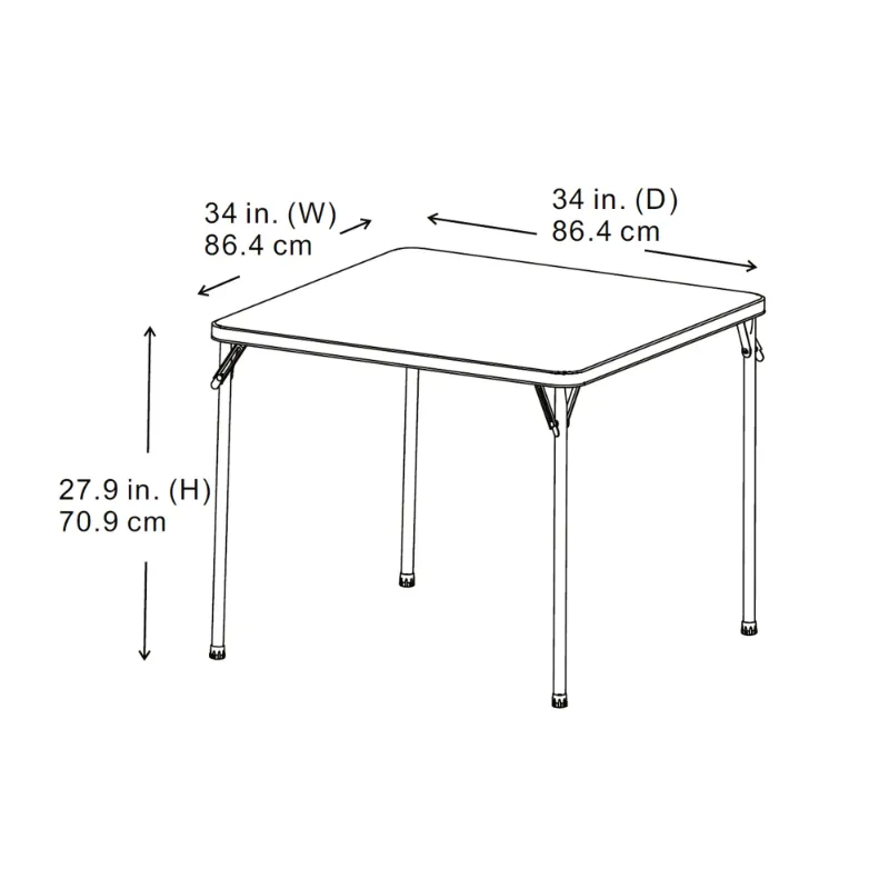 Photo 1 of Mainstays 34inch Straight Top Folding Table, Card Table, White
