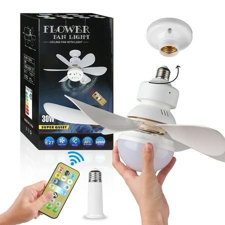 Photo 1 of SURNIE 16.5in LED Socket Ceiling Fan with Remote Control
