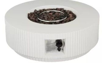 Photo 1 of Christopher Knight Home Elisha Outdoor 40,000 BTU Lightweight Concrete Fire Pit Table with Tank Holder and Lid