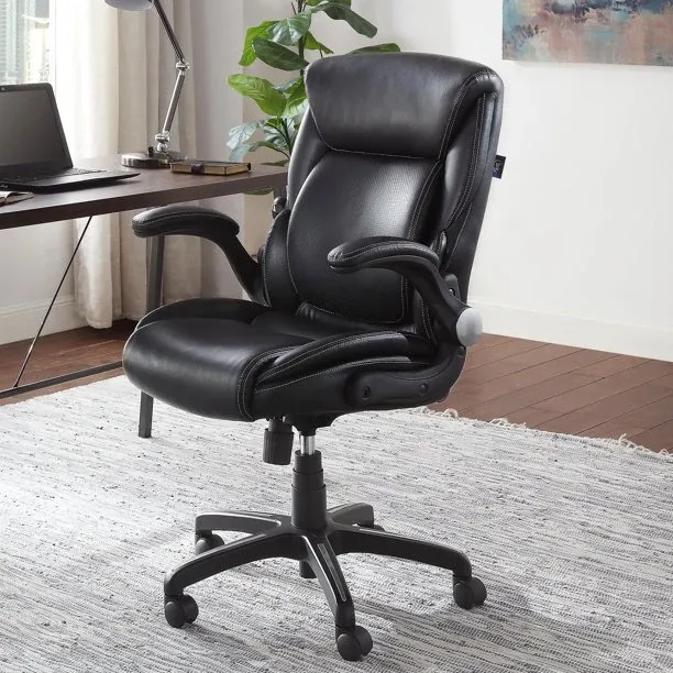 Photo 1 of Serta 49987 Air Lumbar Bonded Leather Manager Office Chair, Black
