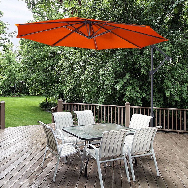 Photo 1 of Costway 10 Ft Hanging Umbrella Patio Sun Shade Offset Outdoor Market