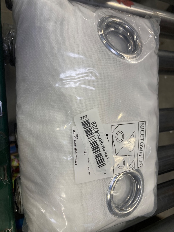 Photo 1 of NICETOWN White Sheer Linen Curtains for Living Room 84 inch Length 2 Panels Set, Grommet Semitransparent Balance Privacy & Light Vertical Flax Sheer Drapes for Bedroom, W52 x L84