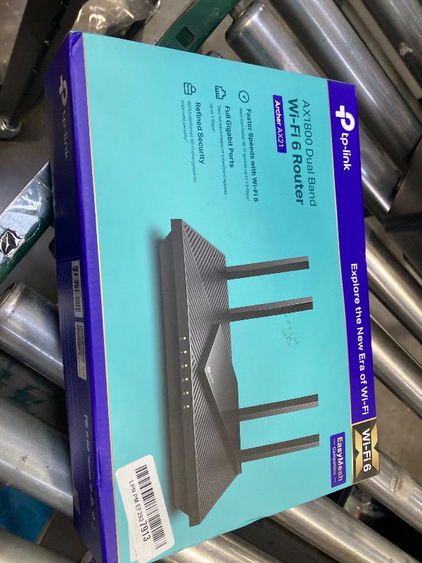 Photo 1 of TP-Link AX1800 WiFi 6 Router V4 (Archer AX21) – Dual Band Wireless Internet, Gigabit, Easy Mesh, Works with Alexa - A Certified for Humans Device, Free Expert Support