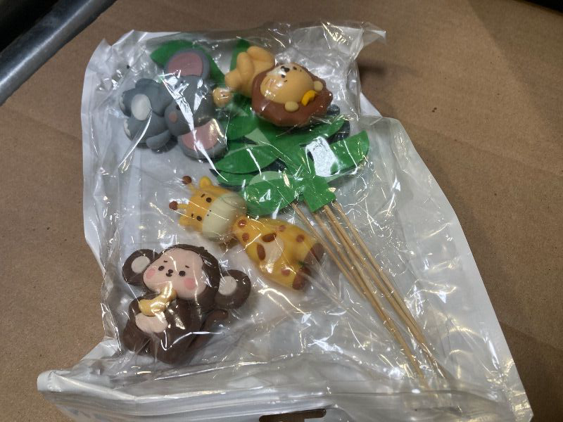 Photo 1 of 8pcs-- Jungle Safari Animal Cake Toppers  