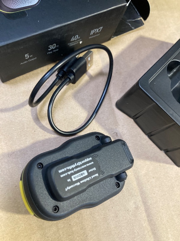 Photo 1 of Rythflo Wearable Bluetooth V5.3 Speaker, 30H Working Time Clip-On Wireless Jobsite Water-Resistant TWS Portable Speaker, IPX7 Waterproof, Built-in ENC Mic for Hands-Free Music/Calls