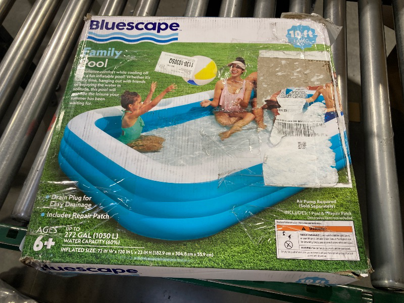 Photo 1 of Bluescape 10ft Family Inflatable Swimming Pool, Rectangular, Age 6 & up, Unisex

