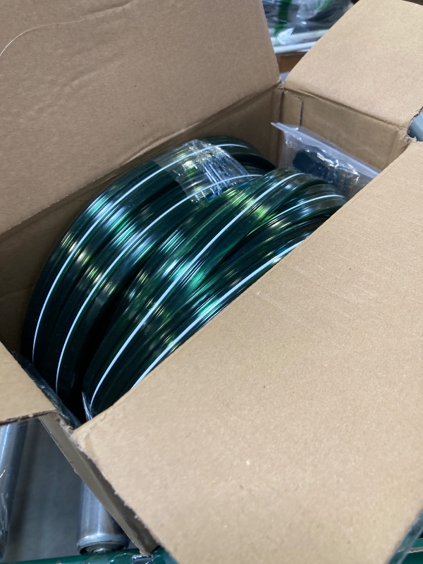 Photo 1 of SECBULK 100 FT ?50FT*2 Flat Sprinkler Hose for Lawn Watering Garden Soaker Hose with Holes, Heavy Duty Lightweight No-Kink Water Hose with Stakes, Irrigation Hose, Great Fun for Kids and Dog