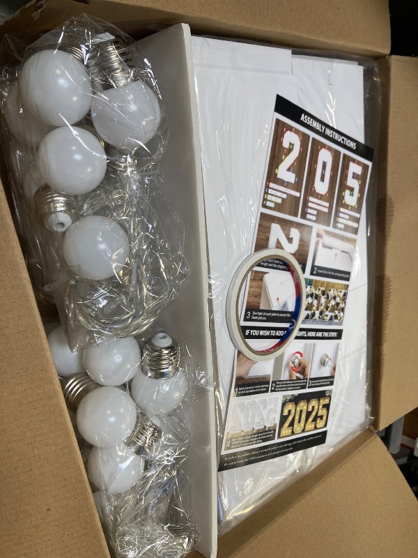Photo 1 of 2025 Graduation Decorations - 2FT Large PRE-CUT 2025 Marquee Light Up Numbers Kit - Mosaic Foam Board Sign - Class of 2025 Party Supplies Decor for Kindergarten Preschool High School Christmas Wedding Prom