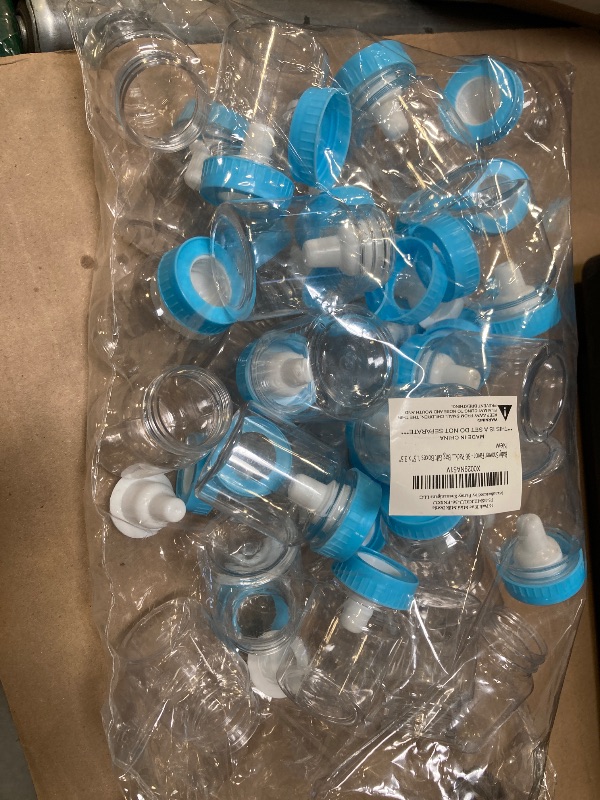 Photo 1 of Baby Shower Favor - 36 Pack Mini Milk Bottle Party Favor Gift Bag Boxes 1.5" x 3.5" - Baby Shower Candy Jar (Blue)