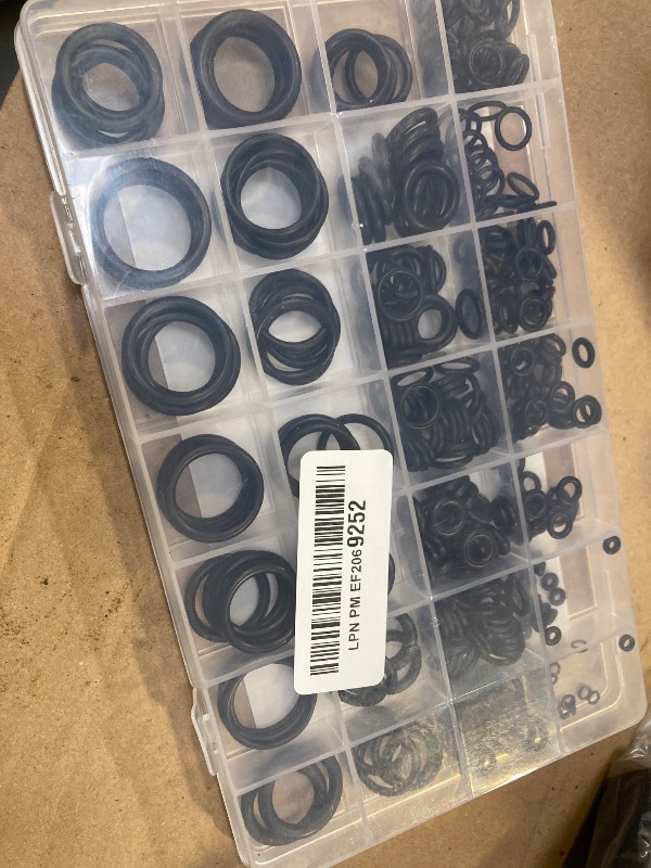 Photo 1 of O Ring Assortment Kit, 360 Pcs Rubber Washer Orings, 24 Sizes Pressure Washer O Ring Kit for Faucet, Hose, Automotive, Air Gas Plumbing Sealing Repair O Rings, Black