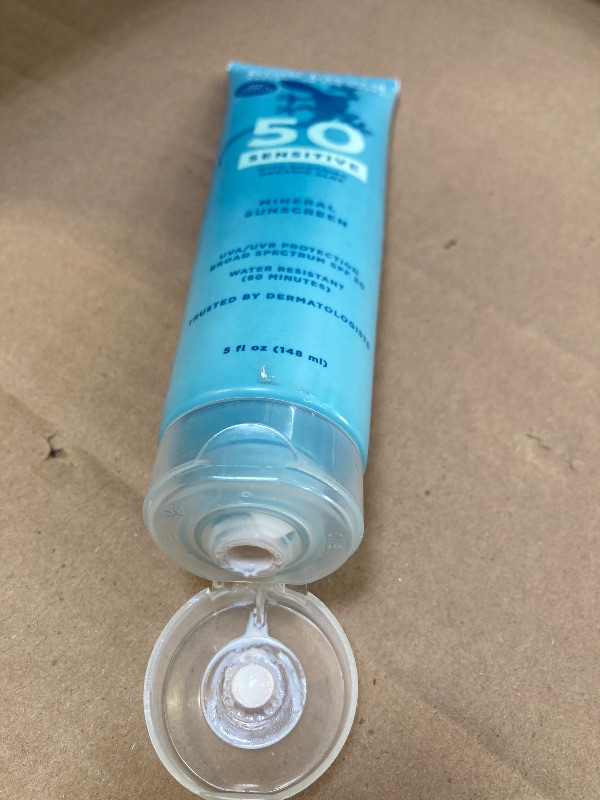 Photo 1 of BLUE LIZARD Sensitive Mineral Sunscreen with Zinc Oxide 50+ Water Resistant UVAUVB Protection with Smart Cap Technology Fragrance Free, Sensitve, SPF 50 - - Tube, Unscented, 5 Fl Oz