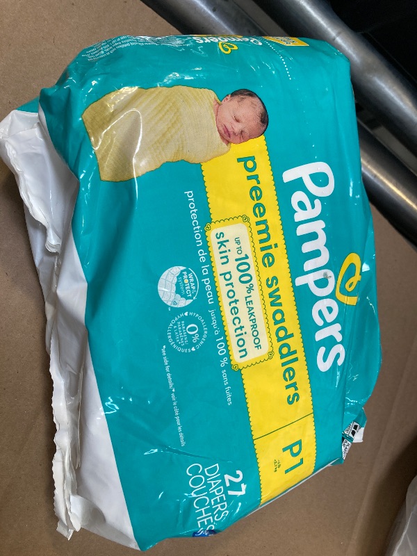 Photo 1 of Pampers Baby Diapers - Swaddlers - Size P1, 27 Count, Ultra Absorbent Disposable Preemie Diaper