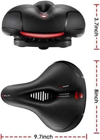 Photo 1 of Comfortable Seat Cushion for Men Women with Dual Shock Absorbing Ball Memory Foam Waterproof Wide Bicycle Saddle Fit for Road Bikes