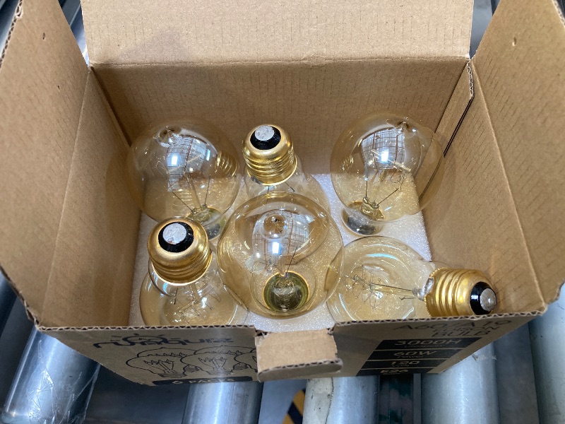 Photo 1 of runquiz Warm Incandescent Light Bulbs 60 Watt,A19/A60 Vintage Style Edison Bulbs E26,Soft Yellow Light Bulbs,Amber Bulbs,Retro Light Bulb Old Fashioned,Halogen Dimmable Edison Bulb Squirrel Cage