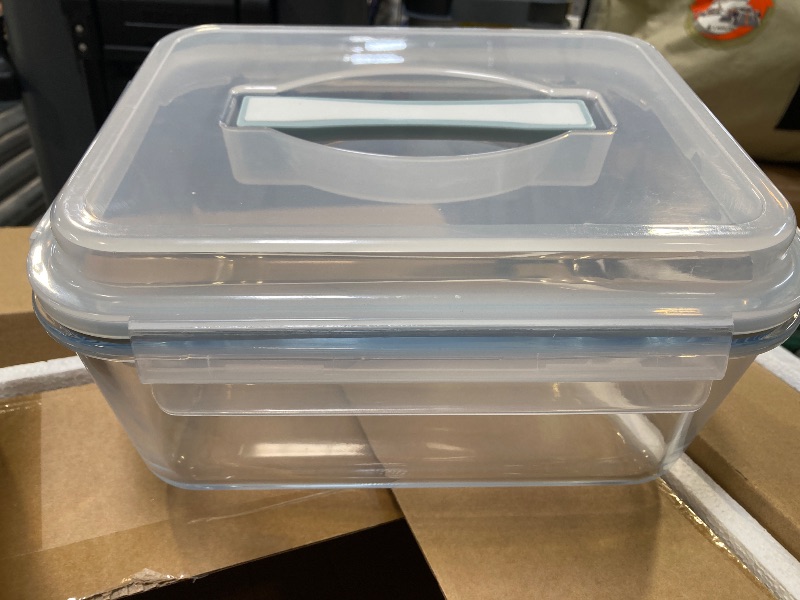 Photo 1 of Large Glass Storage Containers with Lids, Big Rectangular Food Containers for Rotisserie Chicken Meal Prep Turkey Watermelon Potluck, XL Extra Large Freezer Safe Storage Container Airtight 200oz/26cup