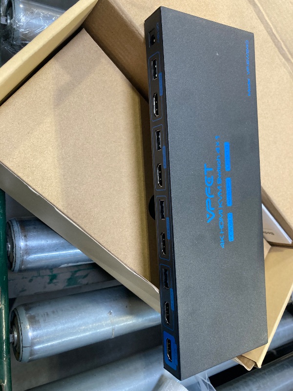 Photo 1 of USB 3.0 KVM Switch 4 Computers 1 Monitor 4K@60HZ HDMI 4 Port KVM Switches for 4 PC Share 1 Monitor and 4 USB 3.0 Devices, Such as Keyboard Mouse Printer, with Controller and 4 USB Cables