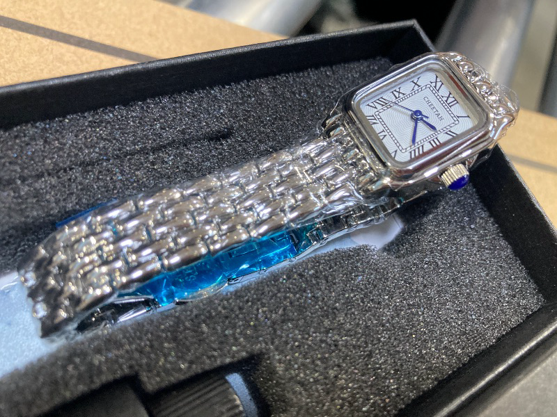 Photo 1 of CHEETAH Silver Watches for Women with Small Vintage Bracelet, Rectangular Case Roman Dial