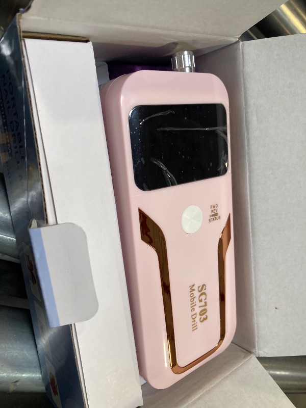Photo 1 of Portable Nail Drill Professional 35000 RPM, MOCOWIND Rechargeable Electric Nail File Machine E File for Acrylic Gel Polishing Removing, Cordless E-file with Bits Kit for Manicure Salon Home,Pink