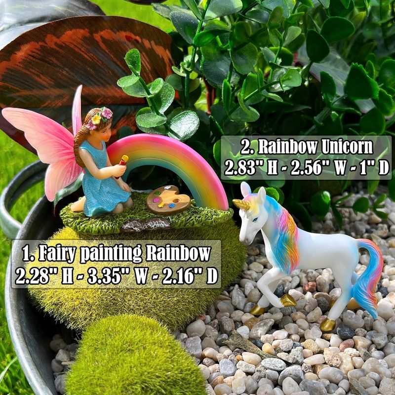 Photo 1 of Mood Lab Fairy Garden - Unicorn Rainbow Set of 2 pcs - Miniature Figurines & Accessories Kit